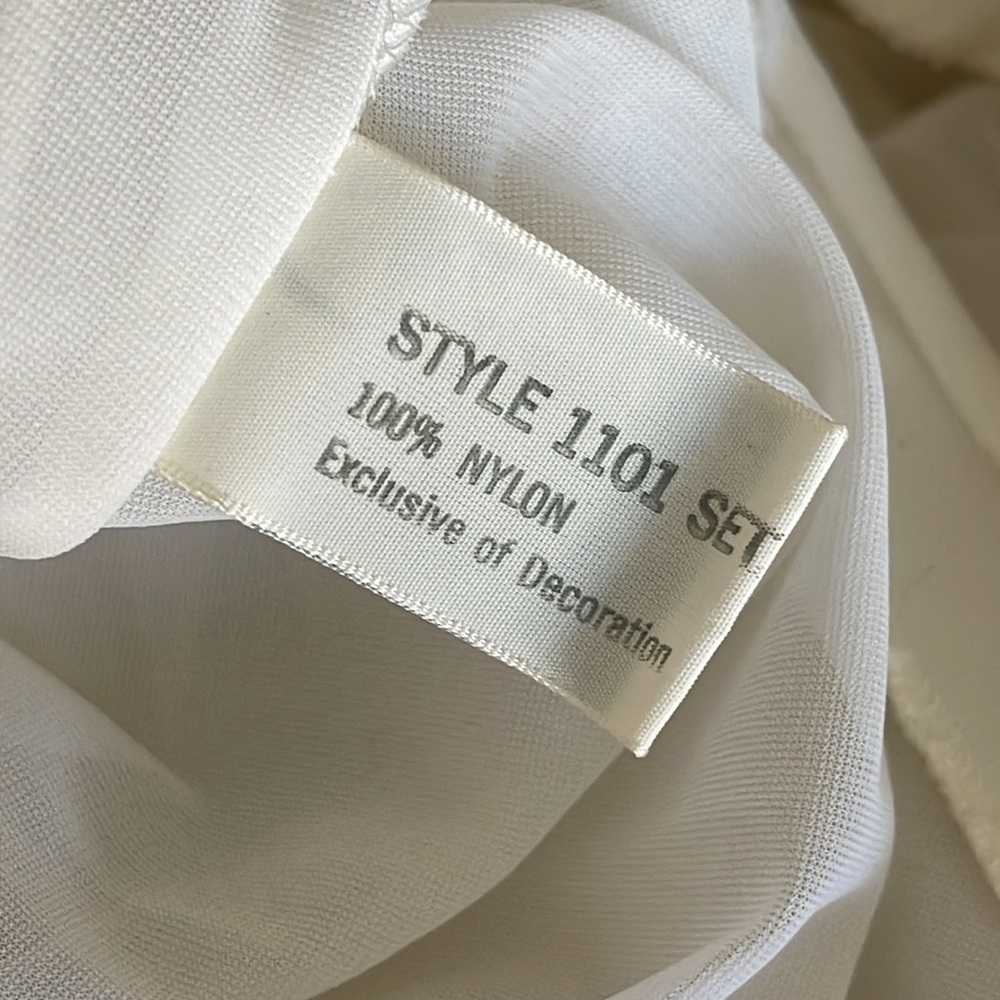 Gossard Artemis Nightgown Set Satin Trim 3/4 sleeve Sheer Ivory nightgown Sz MP - Picture 15 of 17